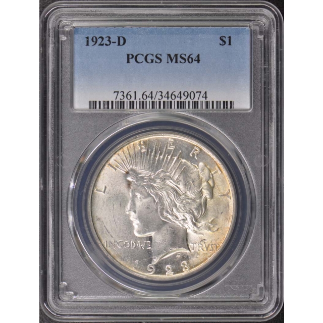 1923-D $1 Peace Dollar PCGS MS64