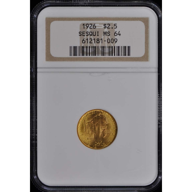 SESQUICENTENIAL 1926 Gold Commemorative $2.50 NGC MS64