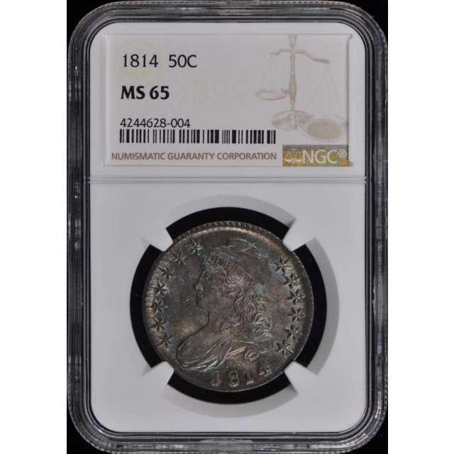 1814 Capped Bust, Lettered Edge 50C NGC MS65
