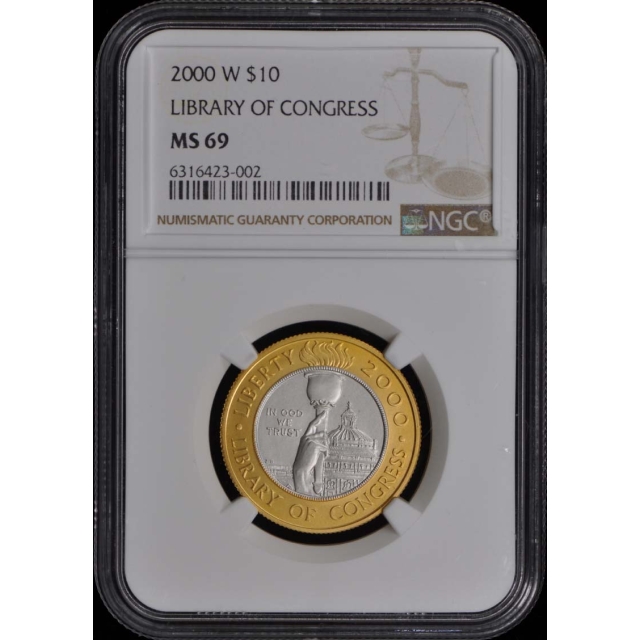 2000 W CONGR LIBRARY Modern Commemorative $10 NGC MS69