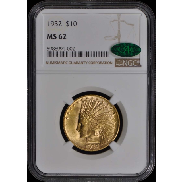 1932 Indian $10 NGC MS62 (CAC)