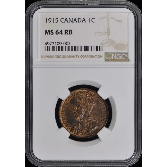 1915 CANADA 1C NGC MS64RB