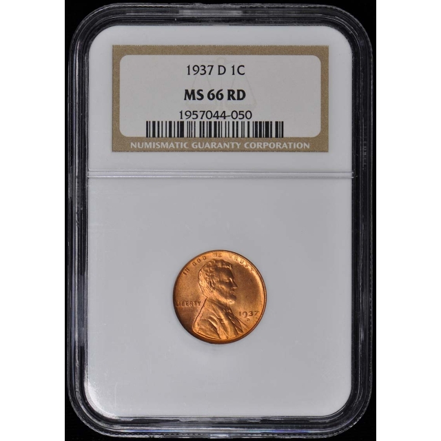 1937-D Lincoln Wheat Cent NGC MS66RD
