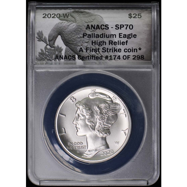 2020-W $25 Burnished Palladium Eagle ANACS SP70 Coin