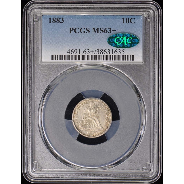 1883 10C Liberty Seated Dime PCGS MS63+ (CAC)