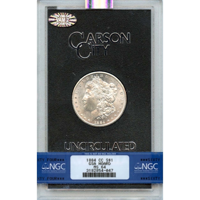1884-CC Morgan Dollar GSA HOARD S$1 NGC MS64