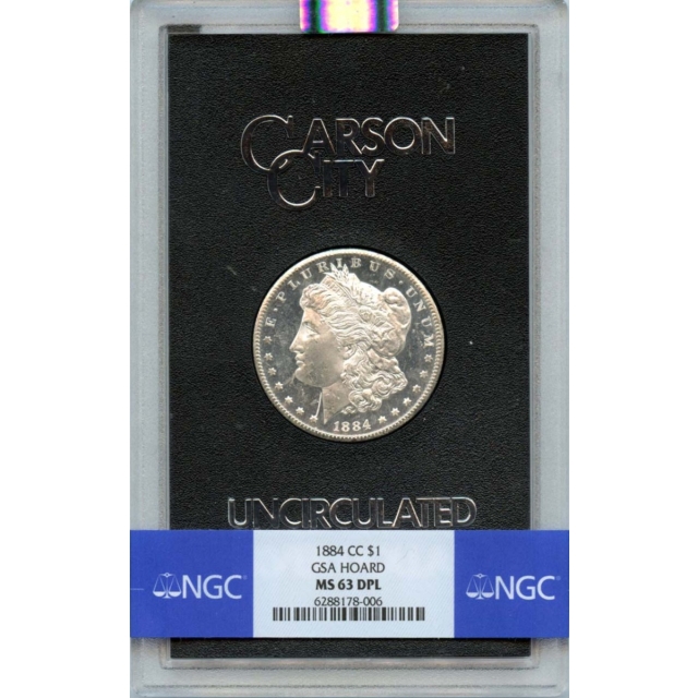 1884-CC Morgan Dollar GSA HOARD S$1 NGC MS63DMPL