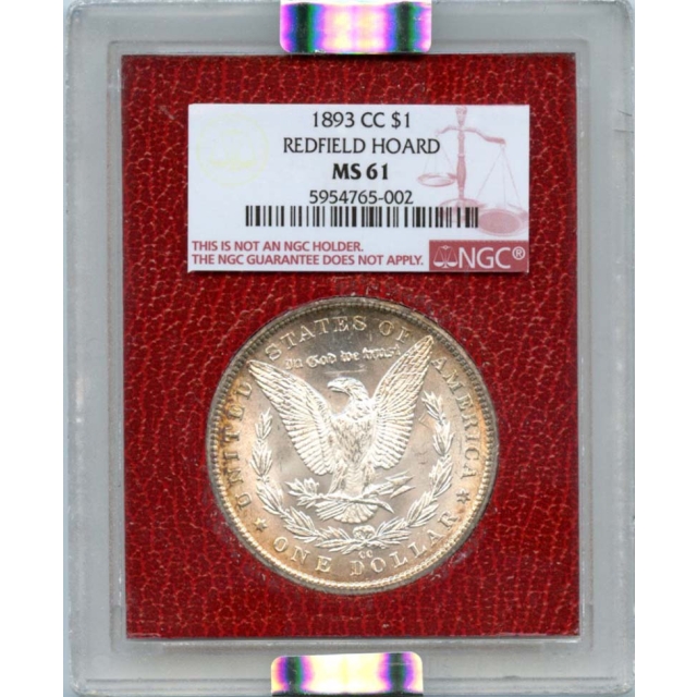 1893-CC Morgan Dollar S$1 Redfield NGC MS61