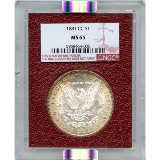 1881-CC Morgan Dollar S$1Paramount  NGC MS65