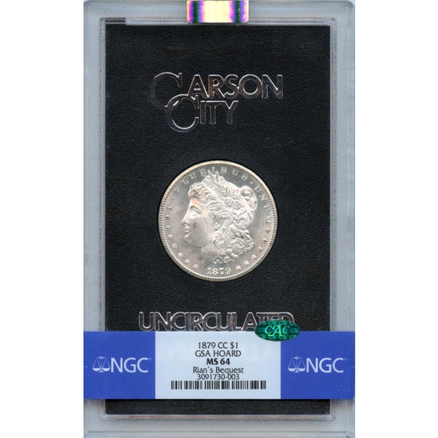 1879-CC Morgan Dollar GSA HOARD S$1 NGC MS64 (CAC)