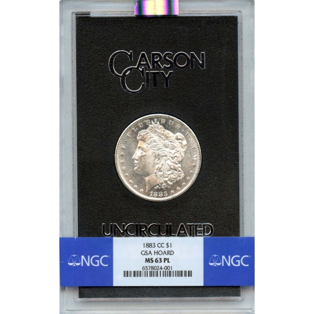 1883-CC Morgan Dollar GSA HOARD S$1 NGC MS63PL