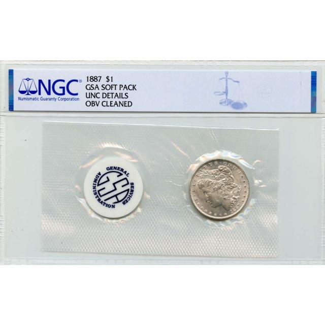1887 Morgan Dollar GSA SOFT PACK S$1 NGC UNC Details