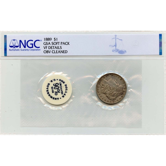 1889 Morgan Dollar GSA SOFT PACK S$1 NGC AU Details