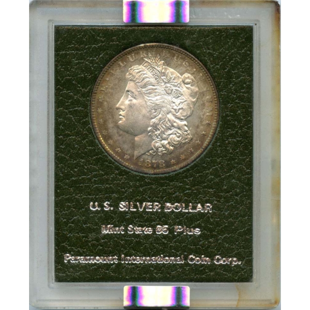 1878 8TF Morgan Dollar S$1 NGC MS65 Paramount Dark Green Holder PQ