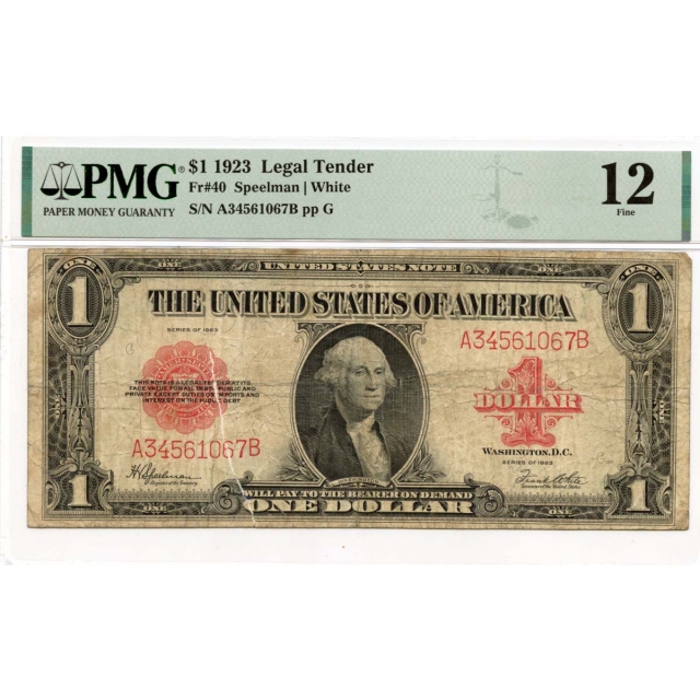 1917 $1 Legal Tender  Fr# 40 PMG F12