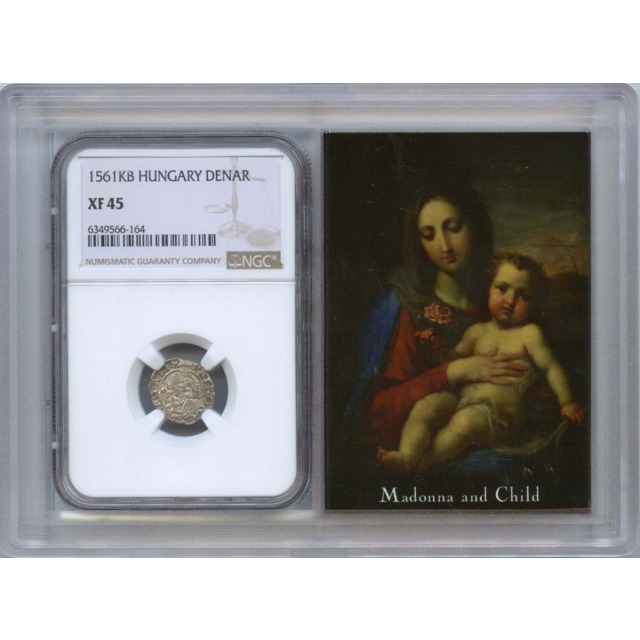 1561KB Hungary Denar Ferdinand Madonna and Child NGC XF45