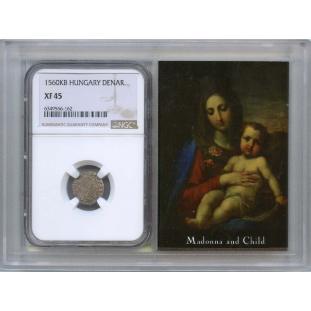 1560KB Hungary Denar Ferdinand Madonna and Child NGC XF45