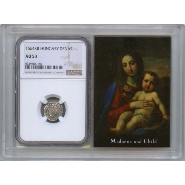 1564KB Hungary Denar Ferdinand Madonna and Child NGC AU53
