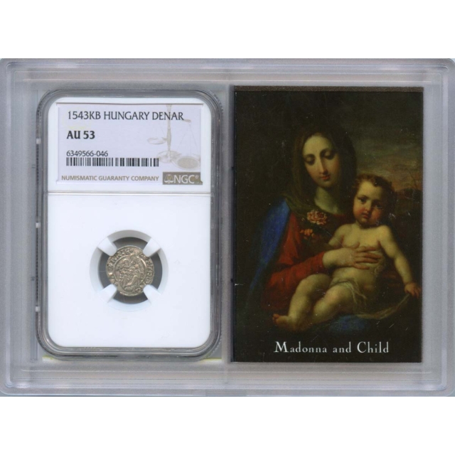 1543KB Hungary Denar Ferdinand Madonna and Child NGC AU53