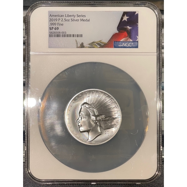 2019 P American Liberty Series 2.5 oz .999 Silver NGC SP69