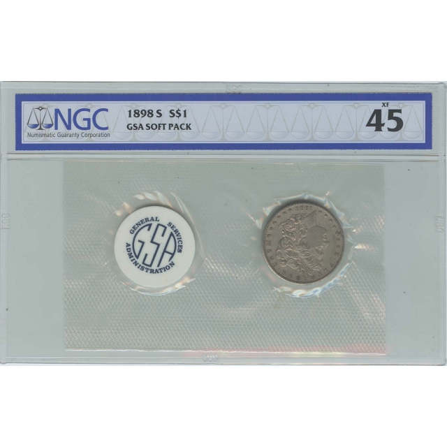 1898-S Morgan Dollar GSA SOFT PACK S$1 NGC XF45 RARE