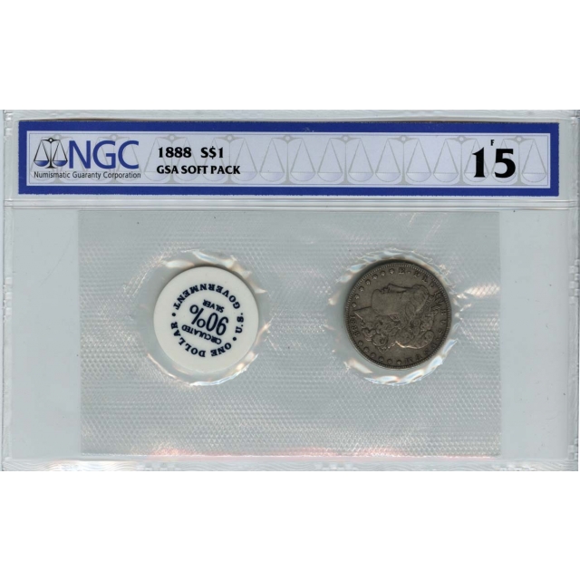 1888 Morgan Dollar GSA SOFT PACK S$1 NGC F15