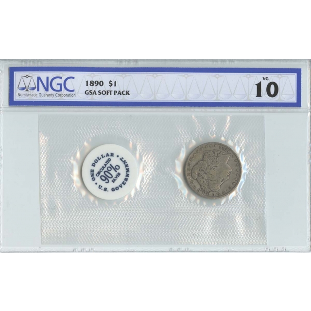 1890 Morgan Dollar GSA SOFT PACK S$1 NGC VG10