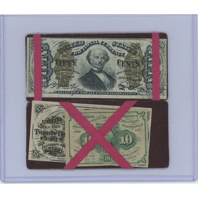 Fractional Currency Flip Over Magic Wallet With 3 Fractional Notes