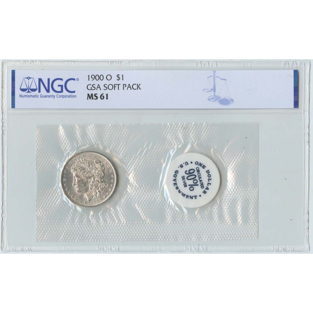 1900-O Morgan Dollar GSA SOFT PACK S$1 NGC MS61