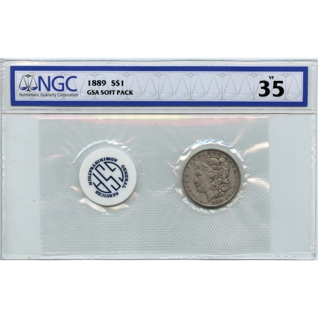 1889 Morgan Dollar GSA SOFT PACK S$1 NGC VF35