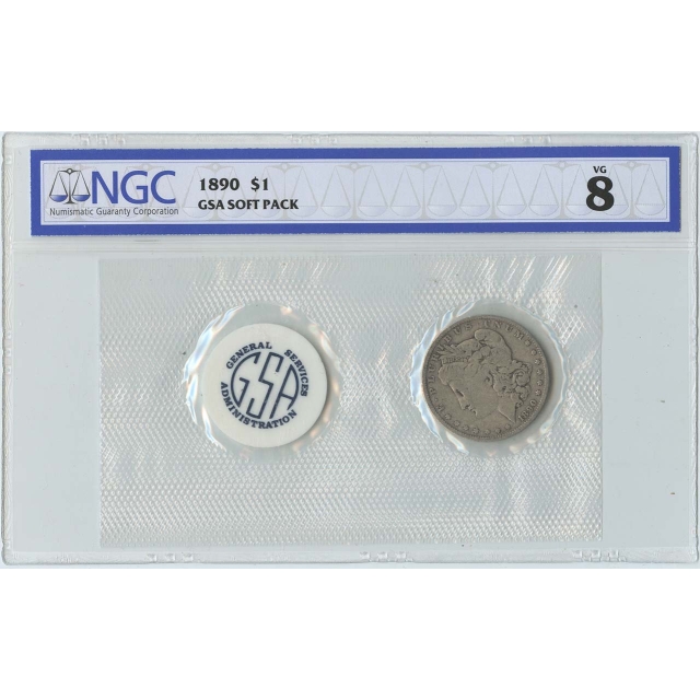 1890 Morgan Dollar GSA SOFT PACK S$1 NGC VG8