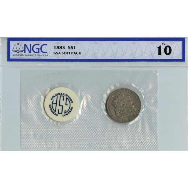 1883 Morgan Dollar GSA SOFT PACK S$1 NGC VG10