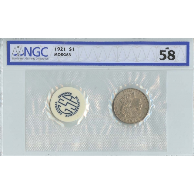 1921 MORGAN Morgan Dollar S$1 NGC AU58