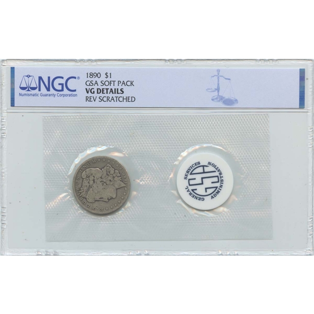 1890 Morgan Dollar GSA SOFT PACK S$1 NGC VG Details