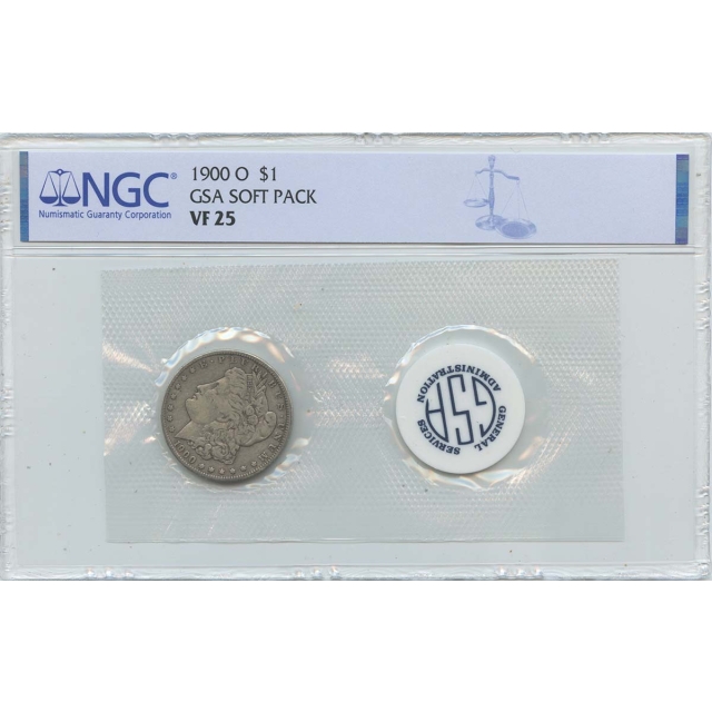 1900-O Morgan Dollar GSA SOFT PACK S$1 NGC VF25