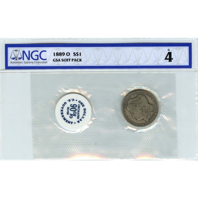 1889-O Morgan Dollar GSA SOFT PACK S$1 NGC G4