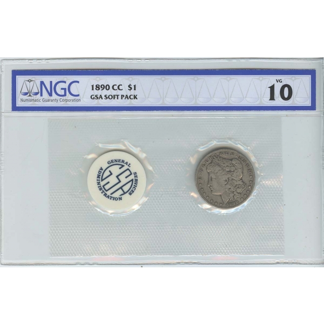 1890-CC Morgan Dollar GSA SOFT PACK S$1 NGC VG10