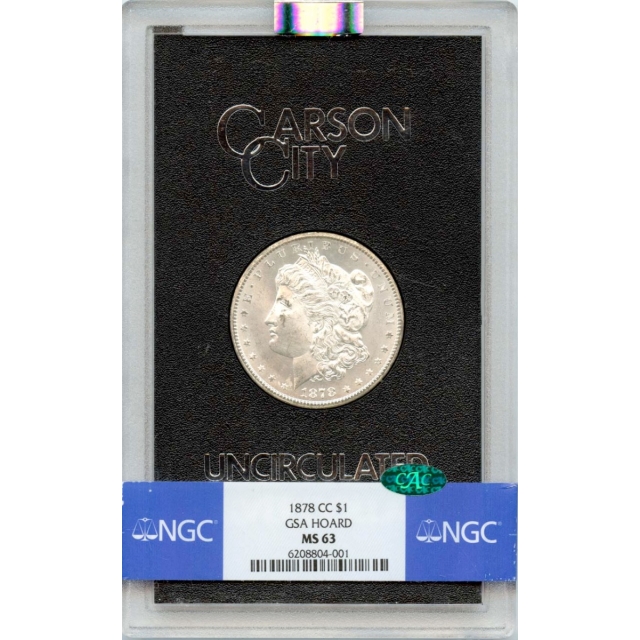 1878-CC Morgan Dollar GSA HOARD S$1 NGC MS63 (CAC)