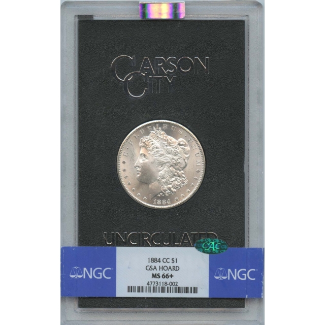 1884-CC Morgan Dollar GSA HOARD S$1 NGC MS66+ (CAC)