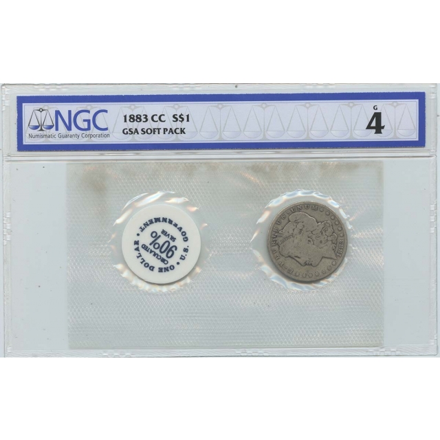 1883-CC Morgan Dollar GSA SOFT PACK S$1 NGC G4