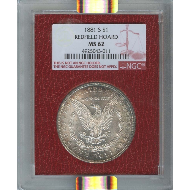 1881-S $1 Morgan Dollar NGC MS62 Redfield Collection