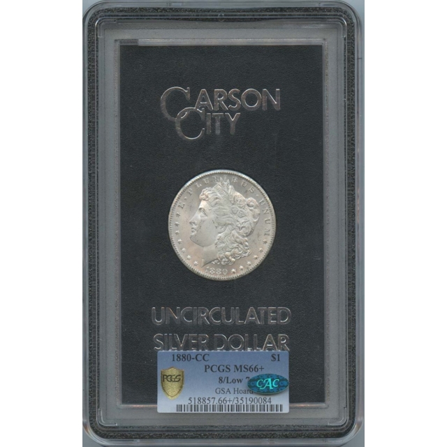1880-CC Morgan Dollar GSA PCGS MS66+ 8/Low 7 CAC