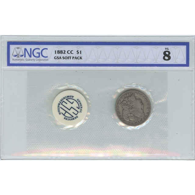1882-CC Morgan Dollar GSA SOFT PACK S$1 NGC VG8