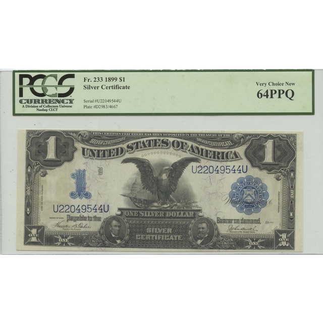 1899 $1 Silver Certificate FR#233 PCGS Very Choice 64 PPQ